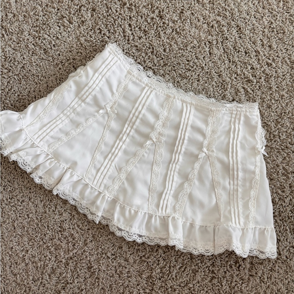 White Mini Croquette Skirt